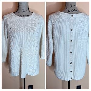 💚Cynthia Rowley 100% cotton ivory sweater